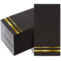 Guardanapos BUCLA, papel preto e dourado de 3 camadas, 100 unidades