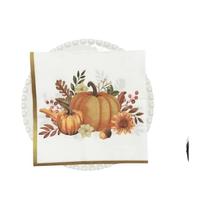 Guardanapos Coloridos De Abóbora Com Borda Dourada 20pcs Para Festa De Halloween E Ação De Graças, Guardanapos Coloridos De Abóbora Com Borda Dourada 20pcs Para Festa De Halloween E Ação De Graças,
