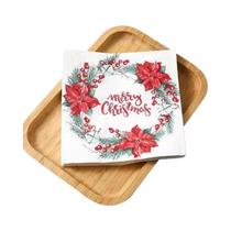 Guardanapos Coloridos De Natal Com Flores E Grinaldas, 20 Peças, Jogos Americanos De Papel Impressos Guardanapos Coloridos De Natal Com Flores E Grinaldas, 20 Peças, Jogos Americanos De Papel Impressos