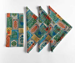 Guardanapos de Algodão Canvas com Estampa Patchwork Verde, 51 cm, Kit com 12 - Vargottam Guardanapos de Algodão Canvas com Estampa Patchwork Verde, 51 cm, Kit com 12 - Vargottam