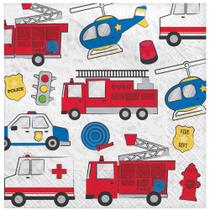 Guardanapos de almoço Amscan First Responders, pacote com 16, 6,5 x 6,5 polegadas Guardanapos de almoço Amscan First Responders, pacote com 16, 6,5 x 6,5 polegadas