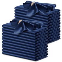 Guardanapos de cetim P Pothuiny 24 peças em azul marinho 43x43 cm