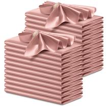Guardanapos de cetim P Pothuiny 24 peças em ouro rosa 43x43 cm