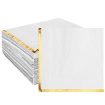 Guardanapos de coquetel Fulmoon, papel de 2 camadas, folha dourada, acabamento, borda x100