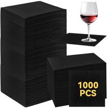 Guardanapos de coquetel Henoyso, pacote 1000, papel preto de 25 x 25 cm, 2 camadas