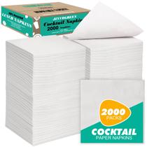 Guardanapos de coquetel JINVOGREEN, 1 camada, brancos, 2000 unidades, 13,5 x 13,5 cm