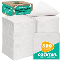 Guardanapos de coquetel JINVOGREEN, 2 camadas, brancos, 500 unidades, 13,5 x 13,5 cm