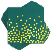 Guardanapos de coquetel Joy Akkess verdes e dourados, pacote com 100