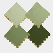 Guardanapos de coquetel Leapig Green com detalhes em folha de ouro, pacote com 100 Guardanapos de coquetel Leapig Green com detalhes em folha de ouro, pacote com 100