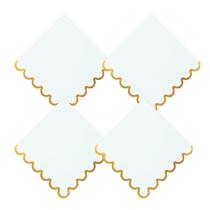 Guardanapos de coquetel Leapig White com folha de ouro, pacote de 100, 25x25cm