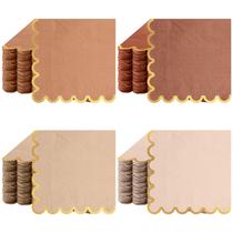 Guardanapos de coquetel Saypack Scalloped Earth Tone, pacote com 100