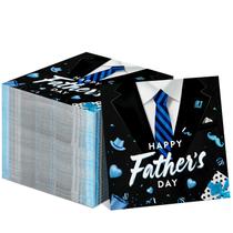 Guardanapos de coquetel Telling Happy Fathers Day, papel de 3 dobras (100 quilates)