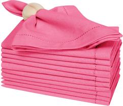 Guardanapos de jantar de tecido, roupa de cama, bainha artesanal, 100% algodão x12 Guardanapos de jantar de tecido, roupa de cama, bainha artesanal, 100% algodão x12