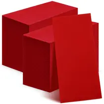 Guardanapos de jantar descartáveis Qilery Linen Feel 100 unidades vermelhas