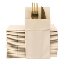 Guardanapos de jantar Moyes Home Beige Linen-Feel 40x40cm, pacote com 50