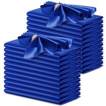 Guardanapos de pano P Pothuiny Satin Royal Blue, pacote com 24, 43x43 cm