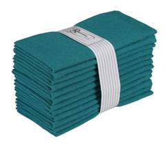 Guardanapos de pano Ramanta Home 18x18" de algodão azul-petróleo, conjunto de 12