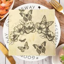 Guardanapos De Papel 2 Camadas Com Estampa De Flores E Pássaros Coloridos, 20 Peças, Polpa De