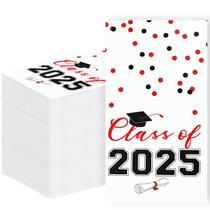 Guardanapos de papel descartáveis 2025 Graduation (80, vermelhos e pretos)