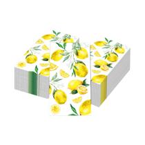 Guardanapos De Papel Descartáveis Azul E Branco Com Estampa De Limão, 20/40 Unidades, Decoração De
