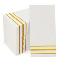Guardanapos de papel descartáveis, pacote com 100 unidades, forrados a ouro, 2 camadas, 16x13cm