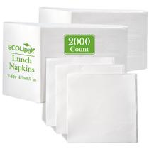 Guardanapos de papel EcoLipak Lunch 2-Ply 2000 unidades 25x25cm brancos