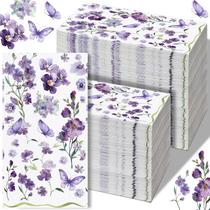 Guardanapos de papel Epakh Purple Floral de 2 camadas descartáveis 200 unidades