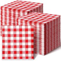 Guardanapos de papel Hotop Buffalo Plaid, 2 camadas, 200 folhas, vermelhos