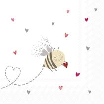 Guardanapos de papel IHR Ideal Home Range Bee My Valentine 20 quilates, 3 camadas, 13 x 13 cm Guardanapos de papel IHR Ideal Home Range Bee My Valentine 20 quilates, 3 camadas, 13 x 13 cm