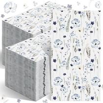 Guardanapos de papel para convidados Seajan Blue Floral 200 unidades Guardanapos de papel para convidados Seajan Blue Floral 200 unidades