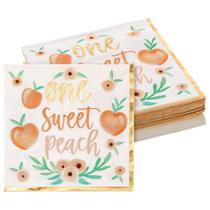 Guardanapos de papel Sparkle and Bash Peach, pacote com 50, 1 camada, 16,5 x 16,5 cm