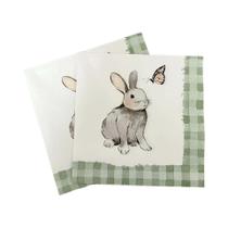 Guardanapos de Páscoa Verde Xadrez - 20 Peças Artesanais (25x25cm)