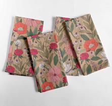 Guardanapos de Tecido Bege Floral, Lavável na Máquina, 51 cm - Conjunto de 12 - Vargottam Guardanapos de Tecido Bege Floral, Lavável na Máquina, 51 cm - Conjunto de 12 - Vargottam