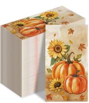 Guardanapos decorativos de papel descartáveis de outono para convidados, 100 unidades