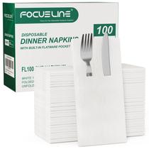Guardanapos descartáveis em forma de pano FOCUSLINE 100 unidades brancos