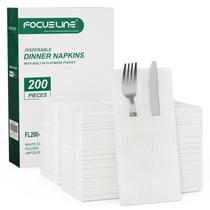 Guardanapos descartáveis em forma de pano FOCUSLINE 200 unidades brancos
