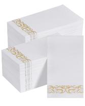 Guardanapos Descartáveis Goodluck Pacote com 200 Unidades 3 Camadas com Borda Dourada Macia Guardanapos Descartáveis Goodluck Pacote com 200 Unidades 3 Camadas com Borda Dourada Macia