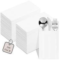 Guardanapos descartáveis NAPEREE, pacote com 100, com bolso para talheres Guardanapos descartáveis NAPEREE, pacote com 100, com bolso para talheres
