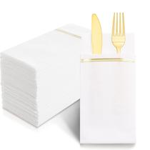 Guardanapos descartáveis Nervure 100 unidades de papel dourado com bolso