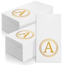 Guardanapos descartáveis NFSQ 100 Gold Monogram Letter A Guardanapos descartáveis NFSQ 100 Gold Monogram Letter A