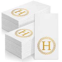 Guardanapos descartáveis NFSQ 100 Gold Monogram Letter H Guardanapos descartáveis NFSQ 100 Gold Monogram Letter H