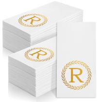 Guardanapos descartáveis NFSQ 100 Gold Monogram Letter R