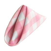 Guardanapos LA Linen Checkered 45x45cm Rosa e Branco