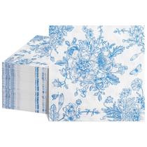 Guardanapos NatNarr Blue Floral 100 peças com design vintage 25x25cm