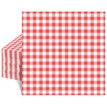 Guardanapos NatNarr Red Gingham 80 unidades de piquenique xadrez de 13 x 13 cm