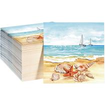 Guardanapos Nautical Beach Guest, 100 unidades de papel descartável de 3 camadas