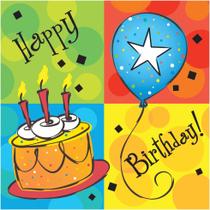 Guardanapos para bebidas Creative Converting Cake Celebration x16 Guardanapos para bebidas Creative Converting Cake Celebration x16