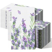 Guardanapos para convidados Geyoga Lavender, 2 camadas, roxos, 200 unidades Guardanapos para convidados Geyoga Lavender, 2 camadas, roxos, 200 unidades