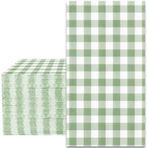 Guardanapos para convidados Whaline Sage Green Gingham Buffalo Plaid 80 unidades Guardanapos para convidados Whaline Sage Green Gingham Buffalo Plaid 80 unidades