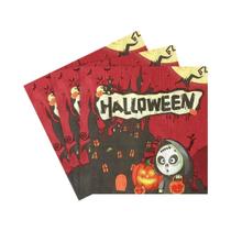 Guardanapos Para Festa De Halloween Com Design De Abóbora Vermelha Em Estilo Cartoon, Pacote Com 20 Guardanapos Para Festa De Halloween Com Design De Abóbora Vermelha Em Estilo Cartoon, Pacote Com 20